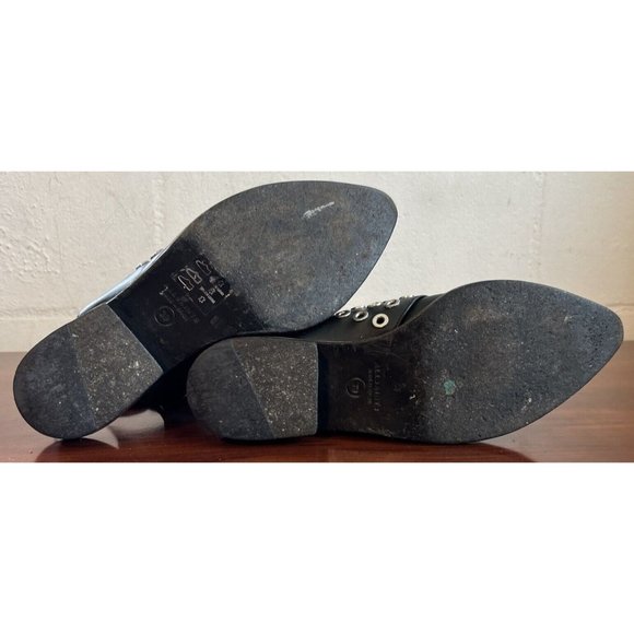 ALL SAINTS Yannis Leather Open Back Black Booties Women US Size 8.5 Retail $415 - Picture 5 of 10